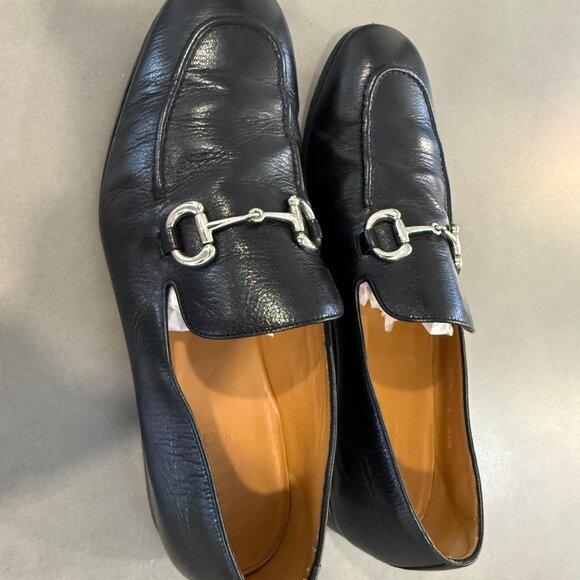 Gucci Silver Horsebit Black Leather Men\'s Loafer Size 9 main image 5